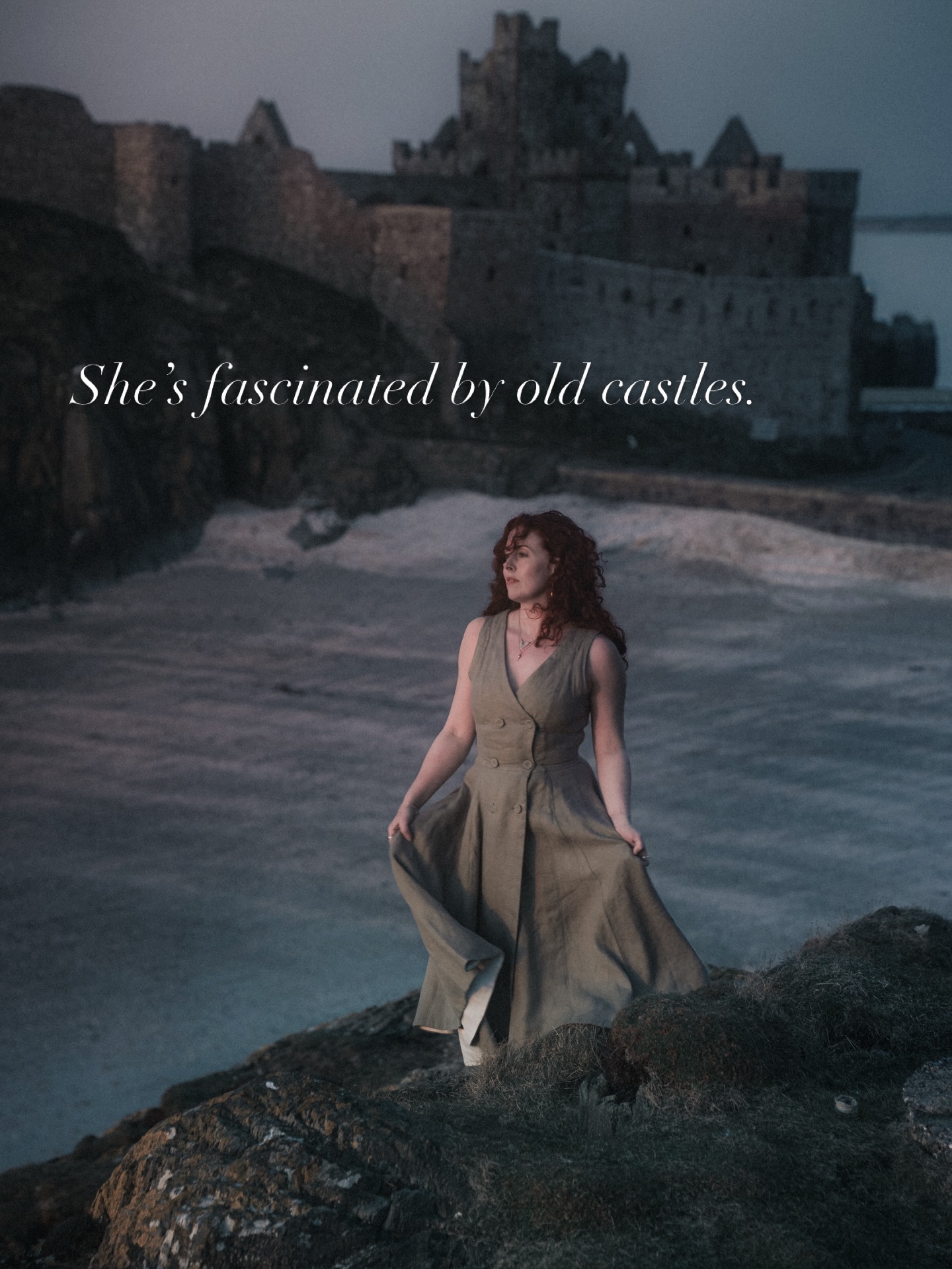 Peel Castle at dusk, Isle of Man